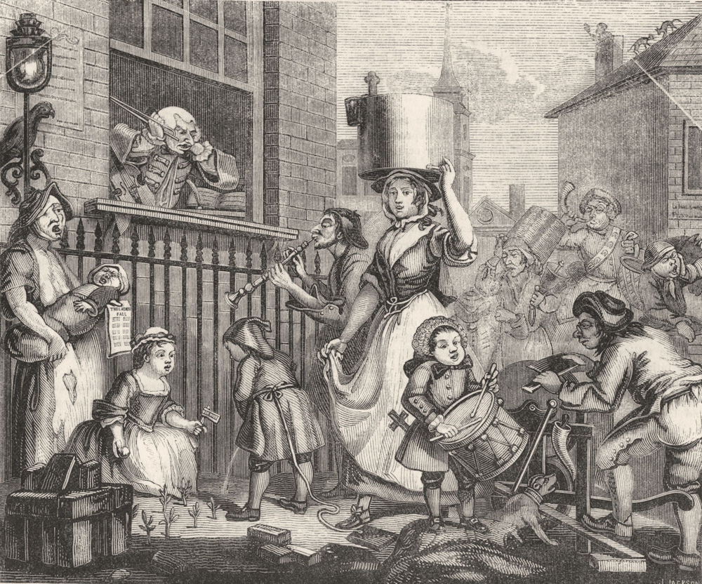 MUSIC. The enraged musician 1845 old antique vintage print picture